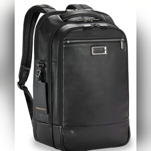 Briggs & Riley Black @work Leather Medium Backpack Product SKU:BR-KLP422-4